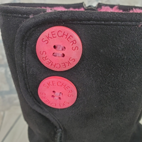 Sketchers Glamslam Button Beauties  Black Pink Size 1 - Picture 5 of 16